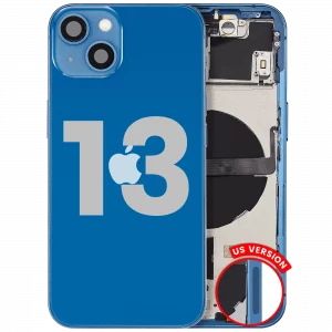 Back Housing W/ Small Parts For iPhone 13 (US Version) (Used OEM Pull: Grade C) (Blue)