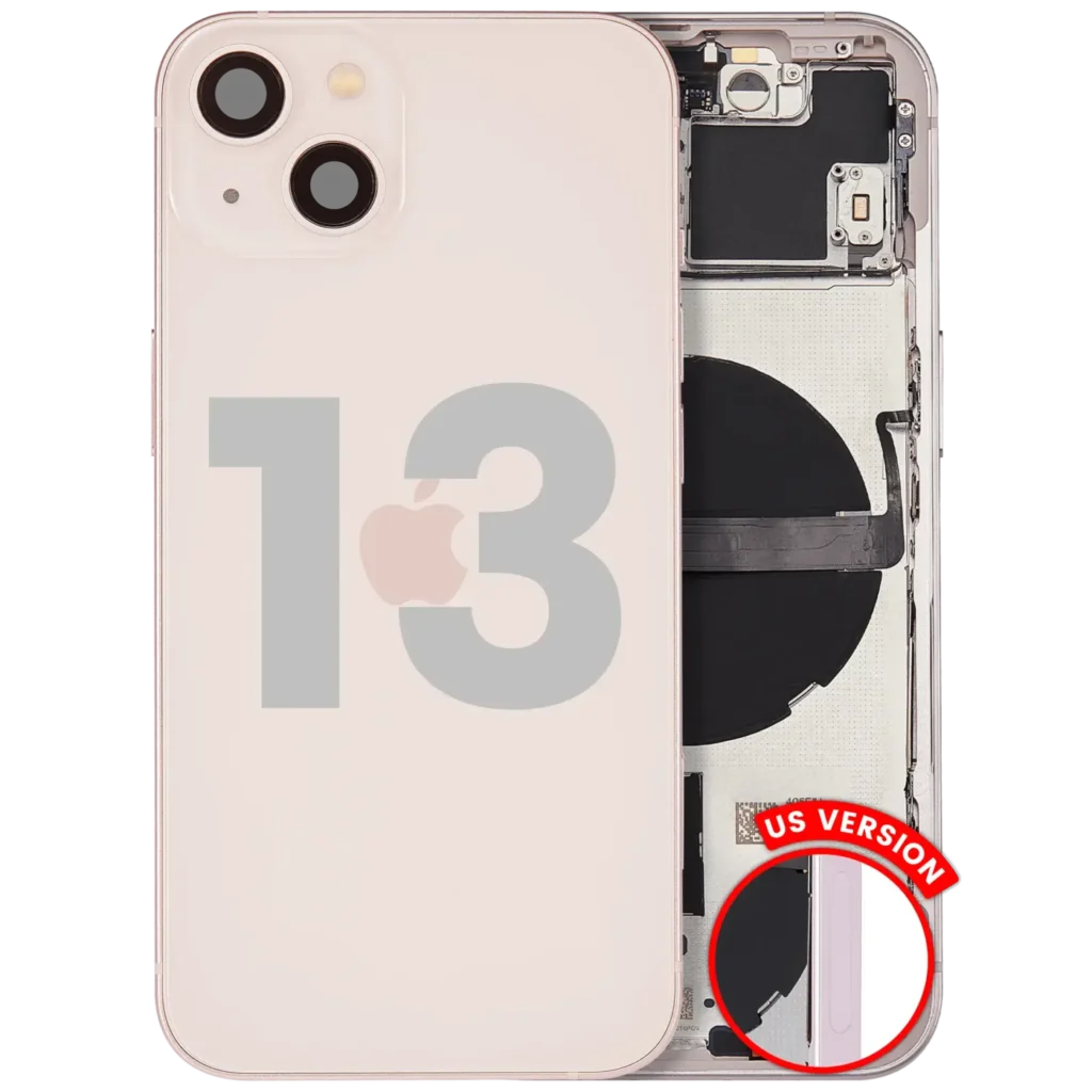 Back Housing W/ Small Parts For iPhone 13 (US Version) (Used OEM Pull: Grade C) (Pink)