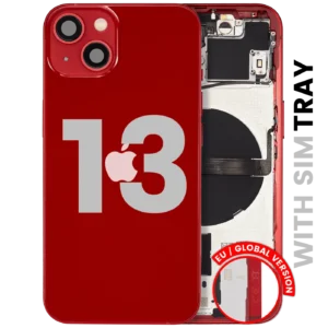 Back Housing W/ Small Parts For iPhone 13 (EU / Global Version) (Used OEM Pull: Grade C) (Red)