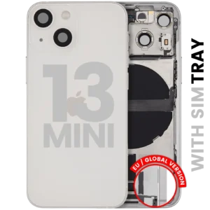 Back Housing W/ Charging Port Flex & Small Parts For iPhone 13 Mini (EU / Global Version) (Used OEM Pull: Grade A) (Starlight)