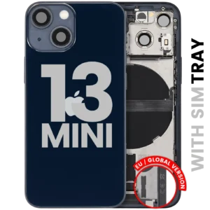Back Housing W/ Charging Port Flex & Small Parts For iPhone 13 Mini (EU / Global Version) (Used OEM Pull: Grade B) (Midnight)