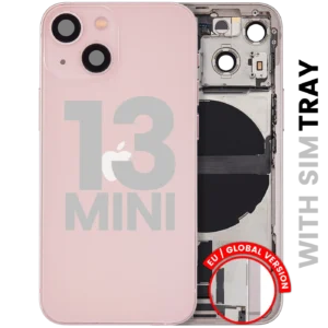 Back Housing W/ Charging Port Flex & Small Parts For iPhone 13 Mini (EU / Global Version) (Used OEM Pull: Grade B) (Pink)