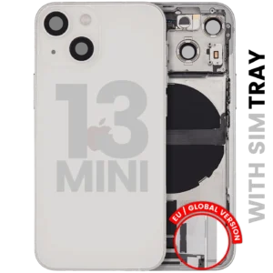 Back Housing W/ Charging Port Flex & Small Parts For iPhone 13 Mini (EU / Global Version) (Used OEM Pull: Grade B) (Starlight)
