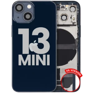 Back Housing W/ Charging Port Flex & Small Parts For iPhone 13 Mini (US Version) (Used OEM Pull: Grade B) (Midnight)