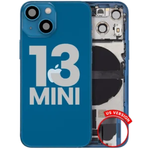 Back Housing W/ Charging Port Flex & Small Parts For iPhone 13 Mini (US Version) (Used OEM Pull: Grade C) (Blue)