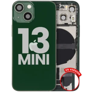 Back Housing W/ Charging Port Flex & Small Parts For iPhone 13 Mini (US Version) (Used OEM Pull: Grade C) (Green)