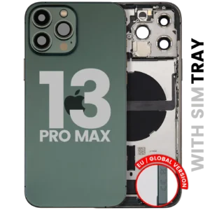 Back Housing W/ Charging Port Flex & Small Parts For iPhone 13 Pro Max (EU / Global Version) (Used OEM Pull: Grade C) (Alpine Green)