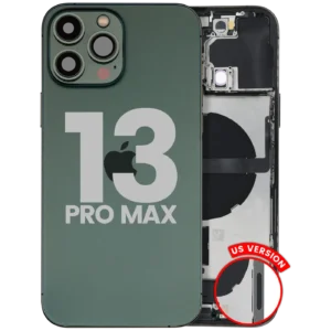 Back Housing W/ Charging Port Flex & Small Parts For iPhone 13 Pro Max (US Version) (Used OEM Pull: Grade C) (Alpine Green)