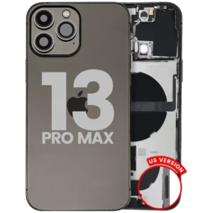 Back Housing W/ Charging Port Flex & Small Parts For iPhone 13 Pro Max (US Version) (Used OEM Pull: Grade C) (Graphite)