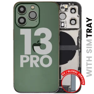 Back Housing W/ Charging Port Flex & Small Parts For iPhone 13 Pro (EU / Global Version) (Used OEM Pull: Grade B) (Alpine Green)