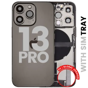 Back Housing W/ Charging Port Flex & Small Parts For iPhone 13 Pro (EU / Global Version) (Used OEM Pull: Grade B) (Graphite)