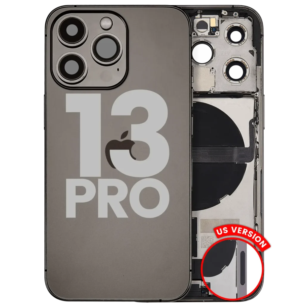 Back Housing W/ Charging Port Flex & Small Parts For iPhone 13 Pro (US Version) (Used OEM Pull: Grade A) (Graphite)