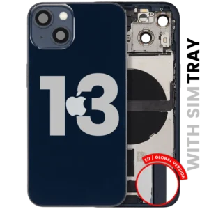 Back Housing W/ Charging Port Flex & Small Parts For iPhone 13 (EU / Global Version) (Used OEM Pull: Grade B) (Midnight)