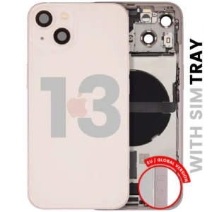 Back Housing W/ Charging Port Flex & Small Parts For iPhone 13 (EU / Global Version) (Used OEM Pull: Grade B) (Pink)