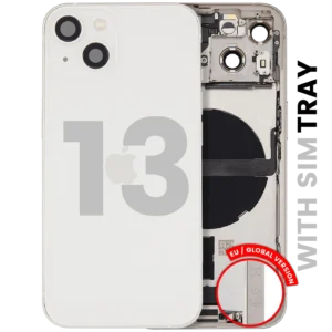 Back Housing W/ Charging Port Flex & Small Parts For iPhone 13 (EU / Global Version) (Used OEM Pull: Grade C) (Starlight)