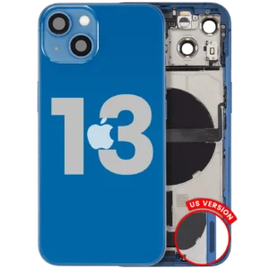 Back Housing W/ Charging Port Flex & Small Parts For iPhone 13 (US Version) (Used OEM Pull: Grade A) (Blue)