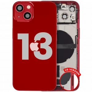 Back Housing W/ Charging Port Flex & Small Parts For iPhone 13 (US Version) (Used OEM Pull: Grade A) (Red)
