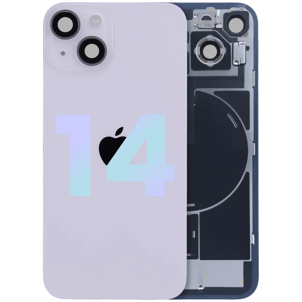 Back Glass w/ MagSafe Magnet & NFC & Flashlight Flex For iPhone 14 (Service Pack) (Purple)
