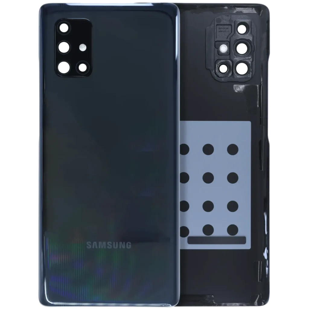 Back Cover Glass With Camera Lens For Samsung Galaxy A71 5G (A716V / 2020) (Service Pack) (Prism Cube Black)