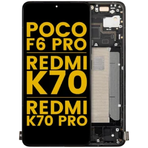 OLED Assembly With Frame For Xiaomi Poco F6 Pro / Redmi K70 / K70 Pro (Refurbished) (Black)