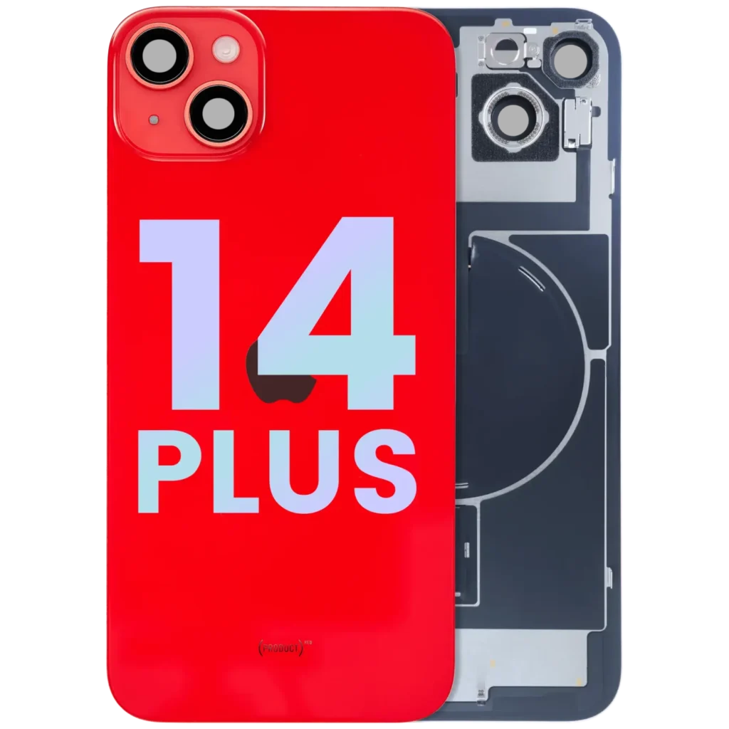 Back Glass w/ MagSafe Magnet & NFC & Flashlight Flex For iPhone 14 Plus (Service Pack) (Red)