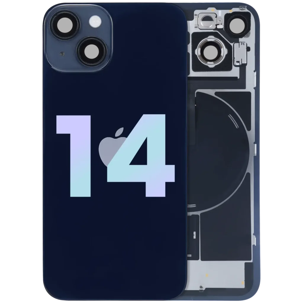 Back Glass w/ MagSafe Magnet & NFC & Flashlight Flex For iPhone 14 (Service Pack) (Midnight)