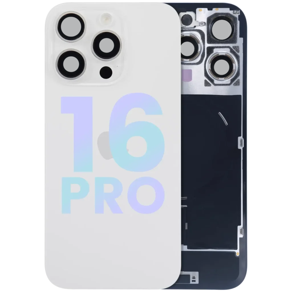 Back Glass w/ MagSafe Magnet & NFC & Flashlight Flex For iPhone 16 Pro (Service Pack) (White Titanium)