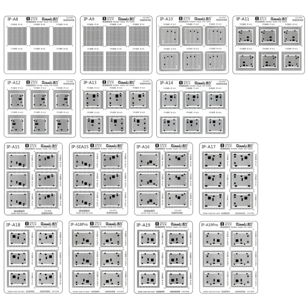 Solder Mask Pad For iPhone Series (15 Piece Set) (Qianli)