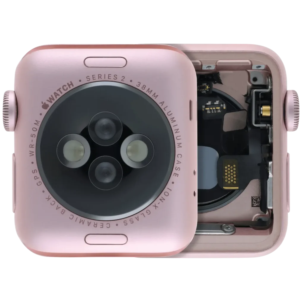 Housing Assembly Compatible For Watch Series 2 (38MM) (Used OEM Pull: Grade A) (Cellular Version) (Aluminum / Rose Gold)