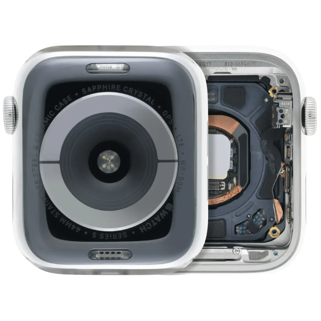 Housing Assembly Compatible For Watch Series 5 (44MM) (Used OEM Pull: Grade A) (Stainless / Silver)