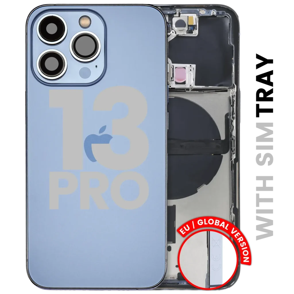 Back Housing W/ Small Parts For iPhone 13 Pro (EU / Global Version) (Used OEM Pull: Grade A) (Sierra Blue)