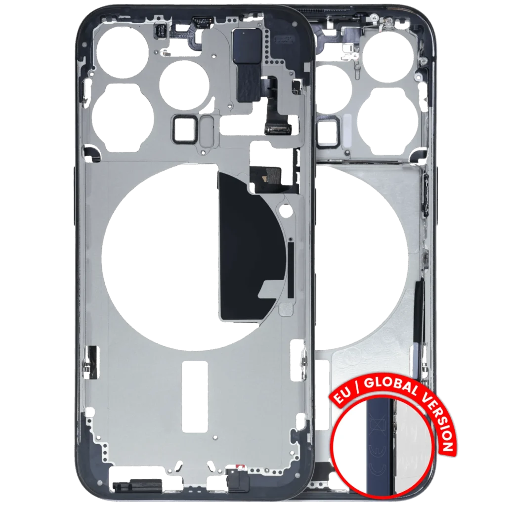 Mid-Frame Housing W/ Small Parts For iPhone 15 Pro (EU / Global Version) (Used OEM Pull: Grade B) (Blue Titanium)