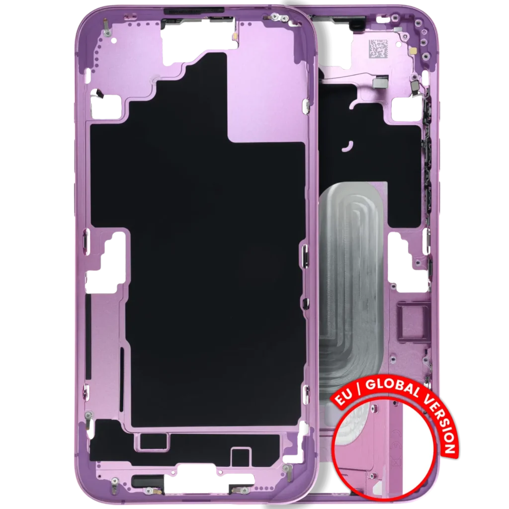 Mid-Frame Housing W/ Small Parts For iPhone 16 Plus (EU / Global Version) (Used OEM Pull: Grade C) (Pink)
