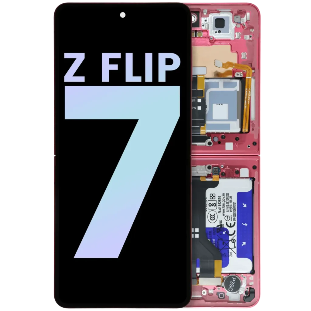 Inner OLED Assembly With Frame For Samsung Galaxy Z Flip 7 5G (US & International) (Service Pack) (Coral Red)