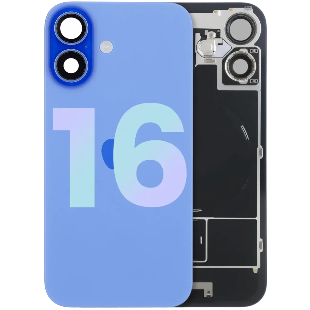 Back Glass w/ MagSafe Magnet & NFC & Flashlight Flex For iPhone 16 (Service Pack) (Ultramarine)