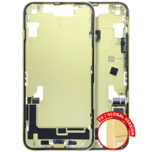 Mid-Frame Housing W/ Charging Port Flex & Small Parts For iPhone 14 (EU / Global Version) (Used OEM Pull: Grade A) (Yellow)