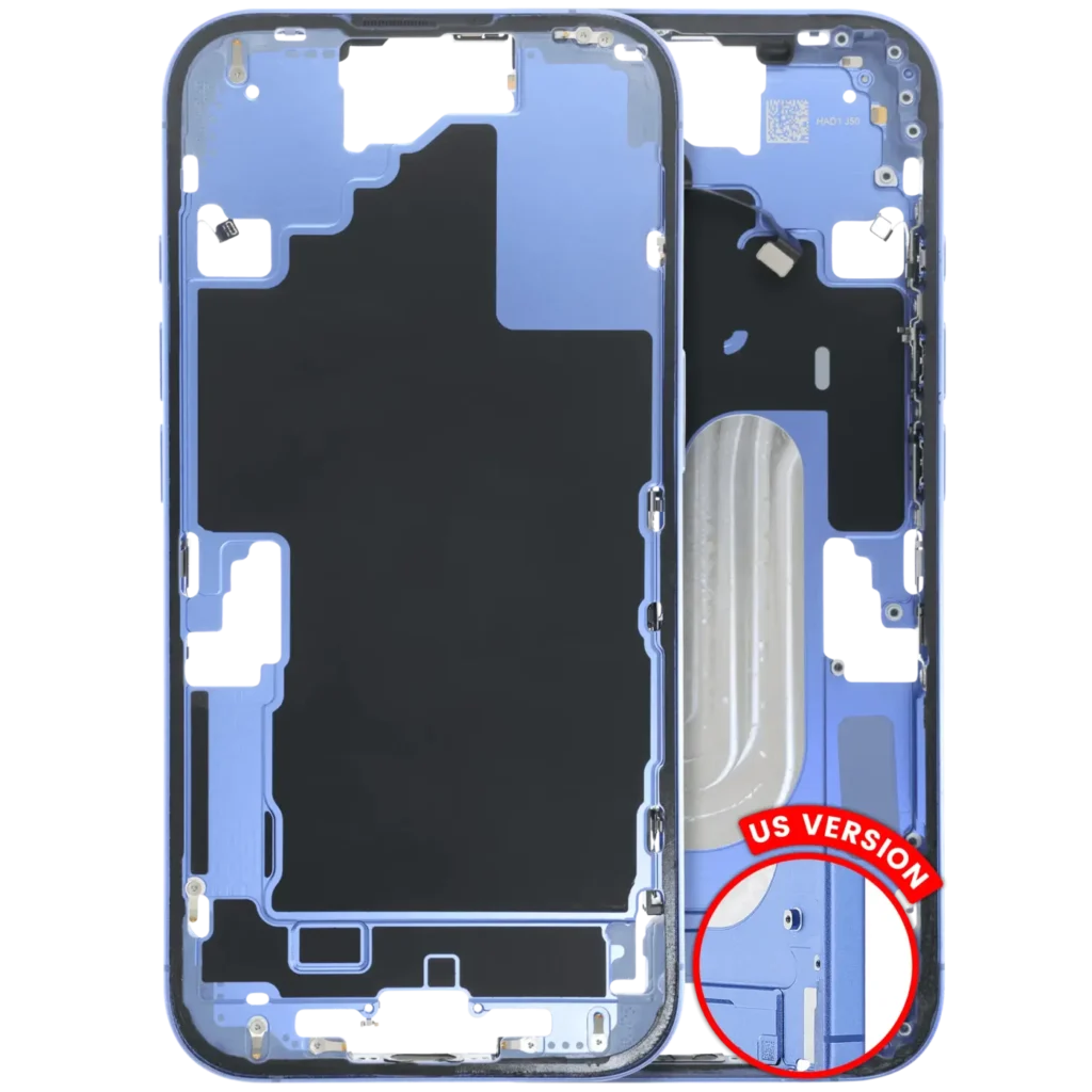 Mid-Frame Housing W/ Small Parts For iPhone 16 (US Version) (Used OEM Pull: Grade C) (Ultramarine)