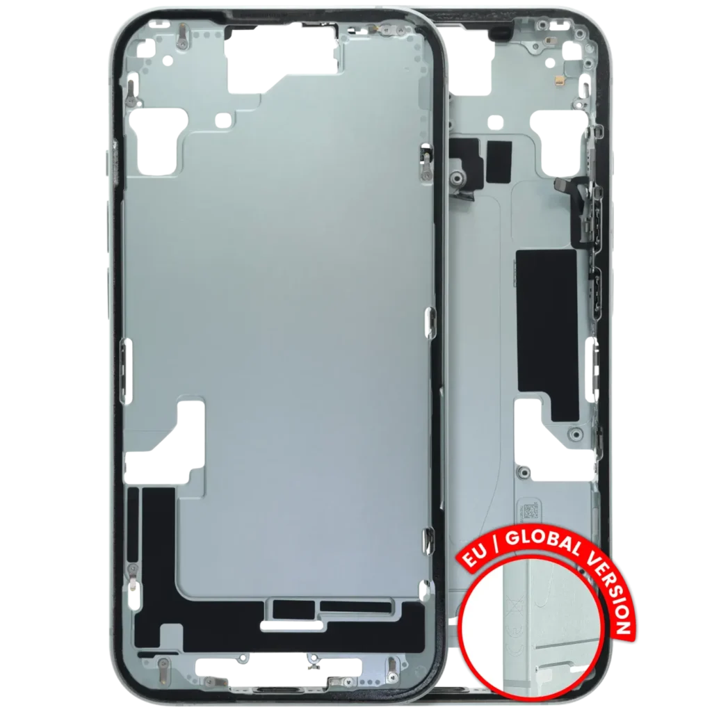 Mid-Frame Housing W/ Small Parts For iPhone 15 (EU / Global Version) (Used OEM Pull: Grade B) (Green)