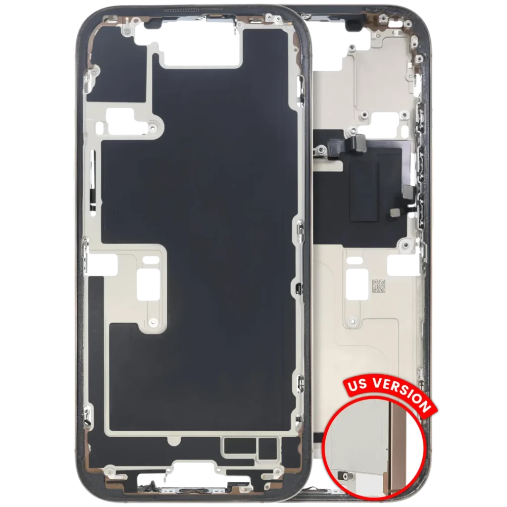 Mid-Frame Housing W/ Small Parts For iPhone 16 Pro (US Version) (Used OEM Pull: Grade C) (Desert Titanium)