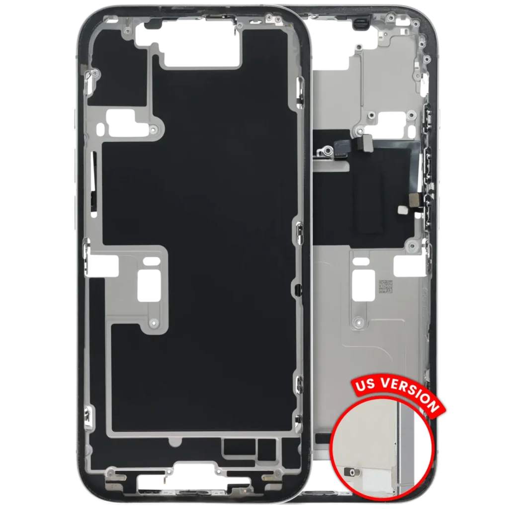 Mid-Frame Housing W/ Small Parts For iPhone 16 Pro (US Version) (Used OEM Pull: Grade C) (White Titanium)
