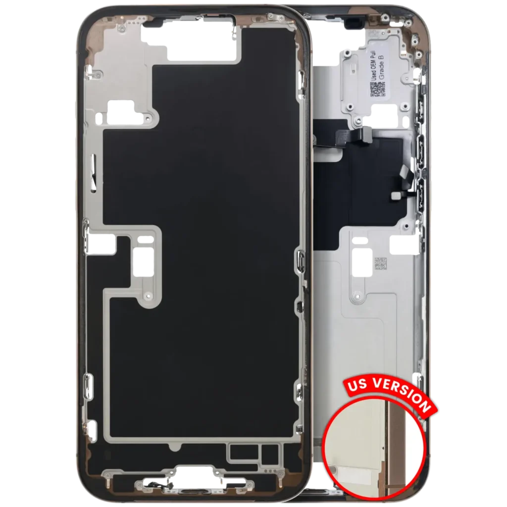 Mid-Frame Housing W/ Small Parts For iPhone 16 Pro Max (US Version) (Used OEM Pull: Grade C) (Desert Titanium)