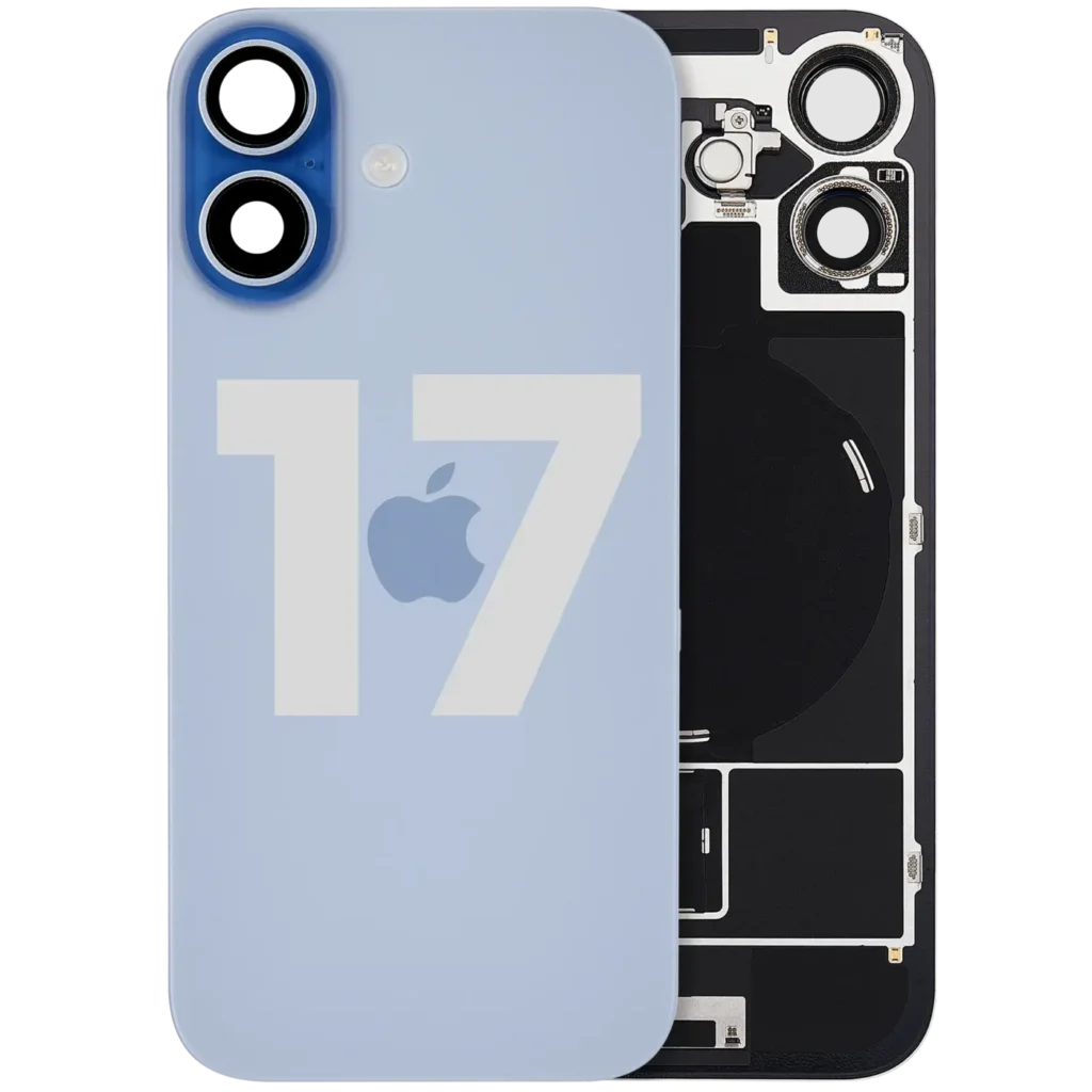 Back Glass w/ MagSafe Magnet & NFC & Flashlight Flex For iPhone 17 (Used OEM Pull: Grade A) (Mist Blue)