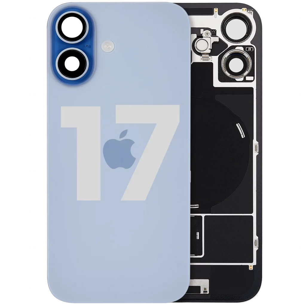 Back Glass w/ MagSafe Magnet & NFC & Flashlight Flex For iPhone 17 (Used OEM Pull: Grade B) (Mist Blue)