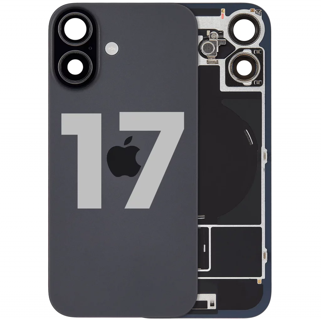 Back Glass w/ MagSafe Magnet & NFC & Flashlight Flex Compatible For iPhone 17 (Used OEM Pull: Grade A) (Black)