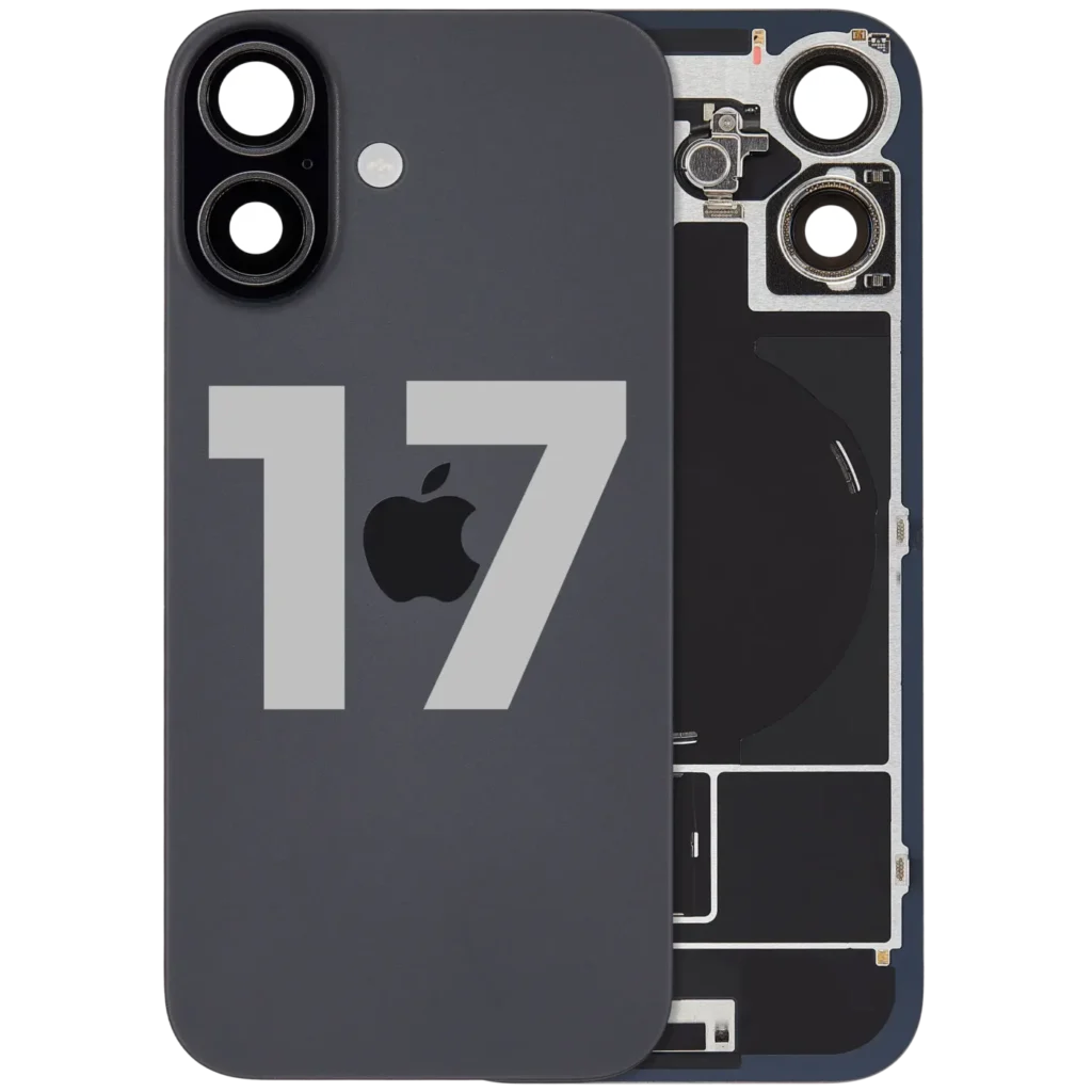Back Glass w/ MagSafe Magnet & NFC & Flashlight Flex For iPhone 17 (Used OEM Pull: Grade B) (Black)