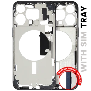 Mid-Frame Housing W/ Small Parts For iPhone 15 Pro Max (EU / Global Version) (Used OEM Pull: Grade B) (Blue Titanium)