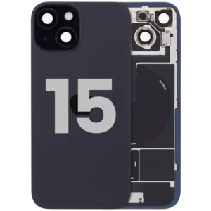 Back Glass w/ MagSafe Magnet & NFC & Flashlight Flex For iPhone 15 (Used OEM Pull: Grade A) (Black)
