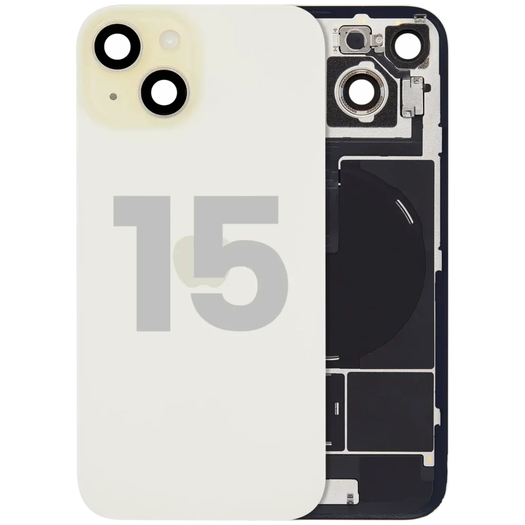 Back Glass w/ MagSafe Magnet & NFC & Flashlight Flex For iPhone 15 (Used OEM Pull: Grade A) (Yellow)