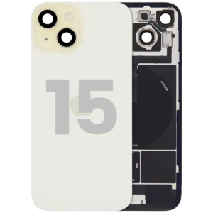 Back Glass w/ MagSafe Magnet & NFC & Flashlight Flex For iPhone 15 (Used OEM Pull: Grade A) (Yellow)