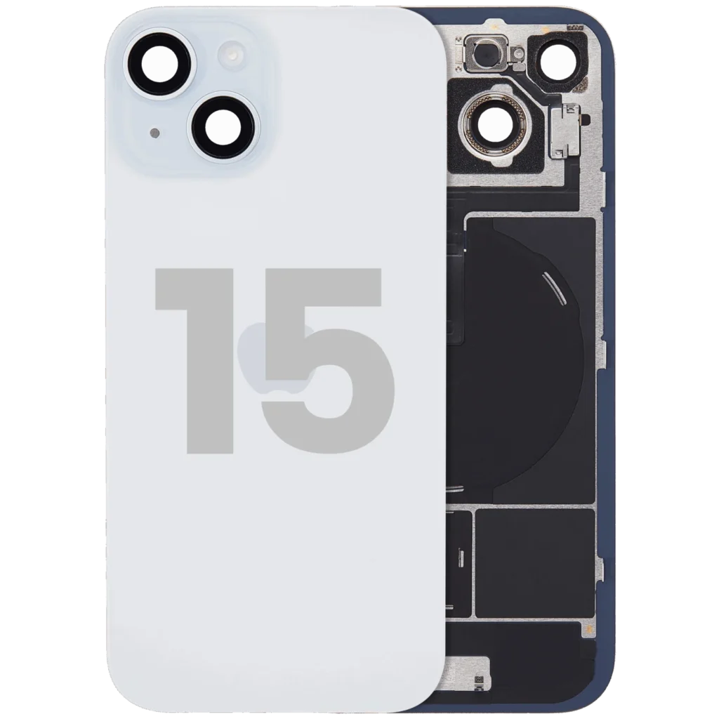 Back Glass w/ MagSafe Magnet & NFC & Flashlight Flex For iPhone 15 (Used OEM Pull: Grade A) (Blue)